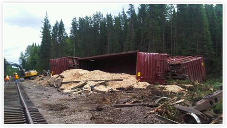 Remise en était d'un site aprés accident ferroviaire ou déraillement